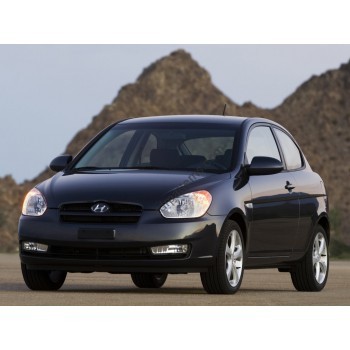 Hyundai Accent hatchback 3 doors, 3rd generation, MC (03.2006 - 04.2007) Front side glass pattern