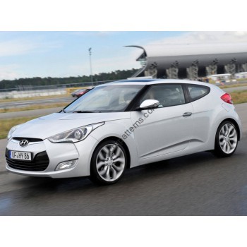 Hyundai Veloster hatchback 5 doors, 1st generation (06.2012 - 07.2016) Front side glass pattern