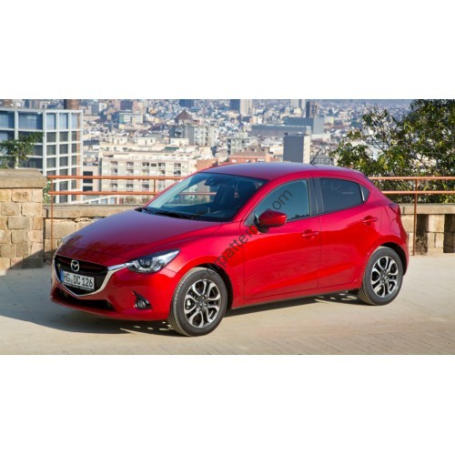 Mazda 2 - 3rd generation, 5-door, DJ (07.2014 - 12.2019) Front side glass pattern