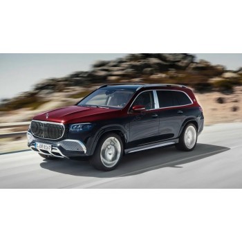 Mercedes-Benz GLS Maybach 2020 front, chrome, sills, rear bumper, and lights - pattern for the body
