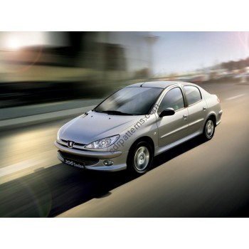 Peugeot 206 1st generation, sedan (1998-2009) Front side glass pattern