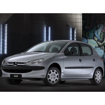 Peugeot 206 1st generation, hatchback 5 doors (1998-2009) Front side glass pattern