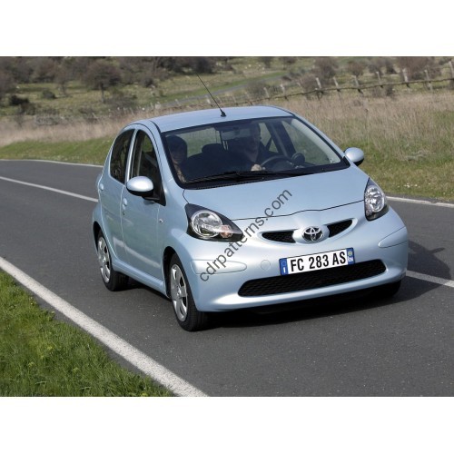 Toyota Aygo 1 generation, 5 doors 2005-2014 Front side glass pattern